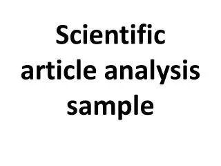 scientific article analysis sample