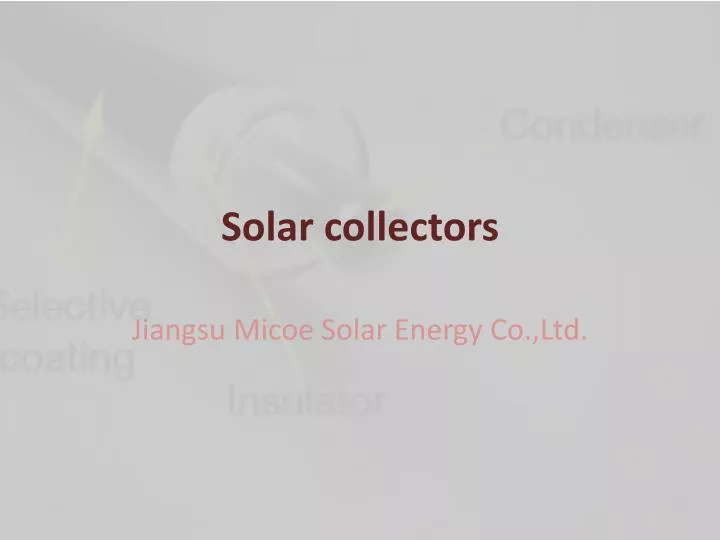 solar collectors