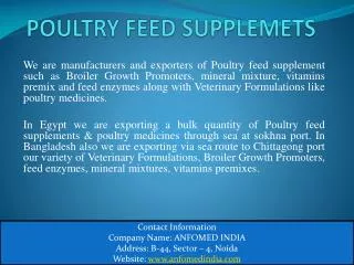 What is Poultry Feed Supplements