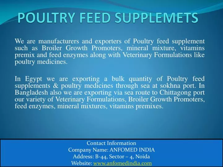 poultry feed supplemets