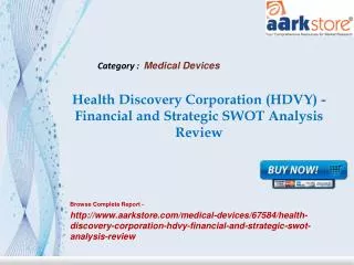 Aarkstore - Health Discovery Corporation (HDVY) - Financial