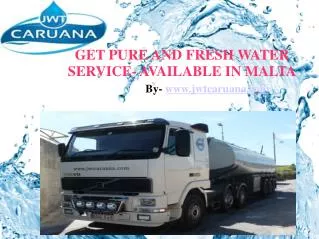 Fresh Water Supplies in Malta By JWT Caruana