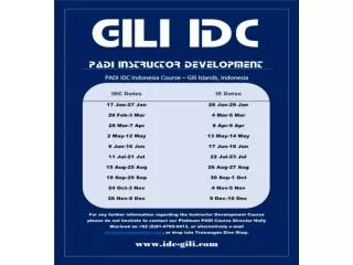 PADI IDC Indonesia and PADI Gili Islands