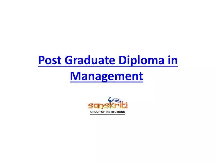 post graduate diploma in management
