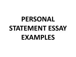 personal statement essay examples