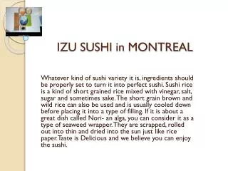 IZU SUSHI in MONTREAL