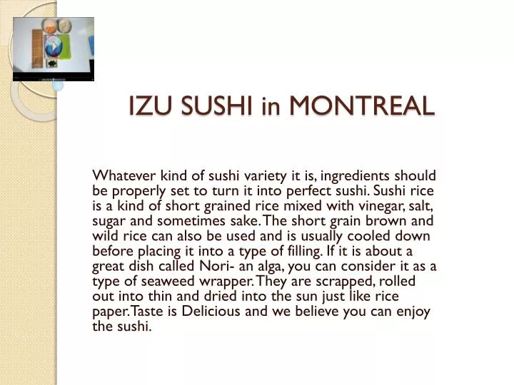 izu sushi in montreal