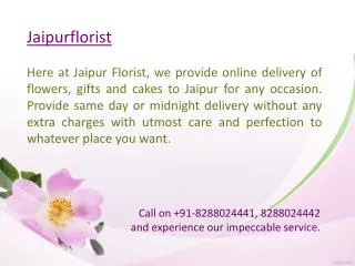 Send Flowers Online to Jaipur