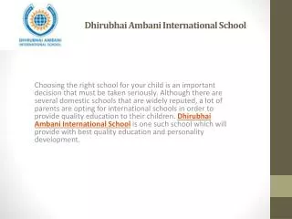 Dhirubhai Ambani International School