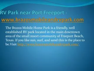 RV Park near Port Freeport - www.brazosmobileandrvpark.com