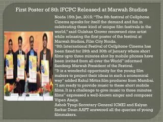 First Poster of 8th IFCPC Released at Marwah Studios
