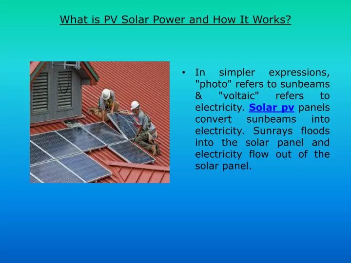 what is pv solar power and how it works