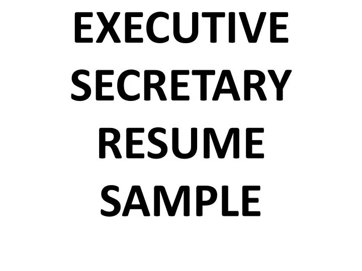 executive secretary resume sample