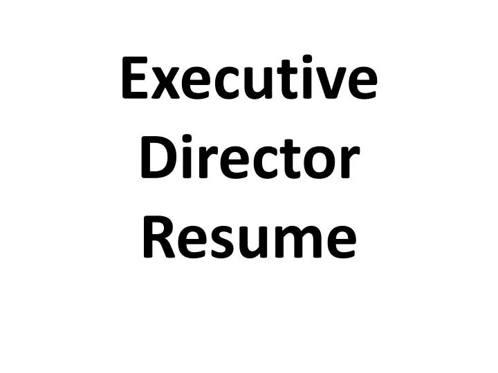executive director resume