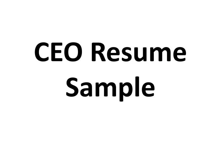 ceo resume sample