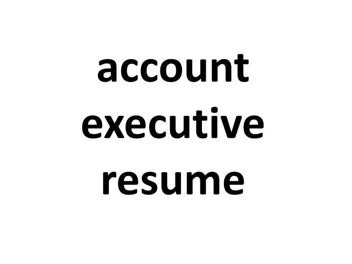 account executive resume