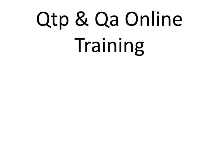 qtp qa online training