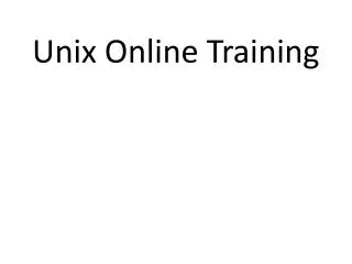 Unix Online Training Online Unix Training
