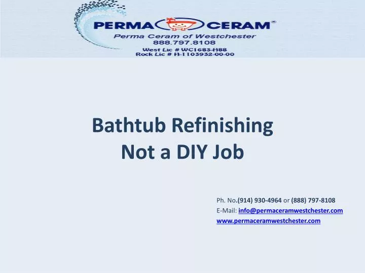 bathtub refinishing not a diy job
