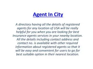 USA Agent Directory