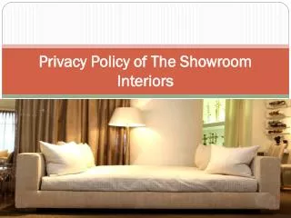Privacy Policy of The Showroom Interiors