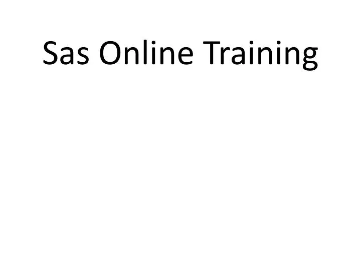 sas online training