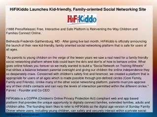 HiFiKiddo Launches Kid-friendly,