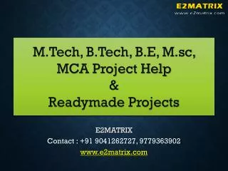 M Tech Project List