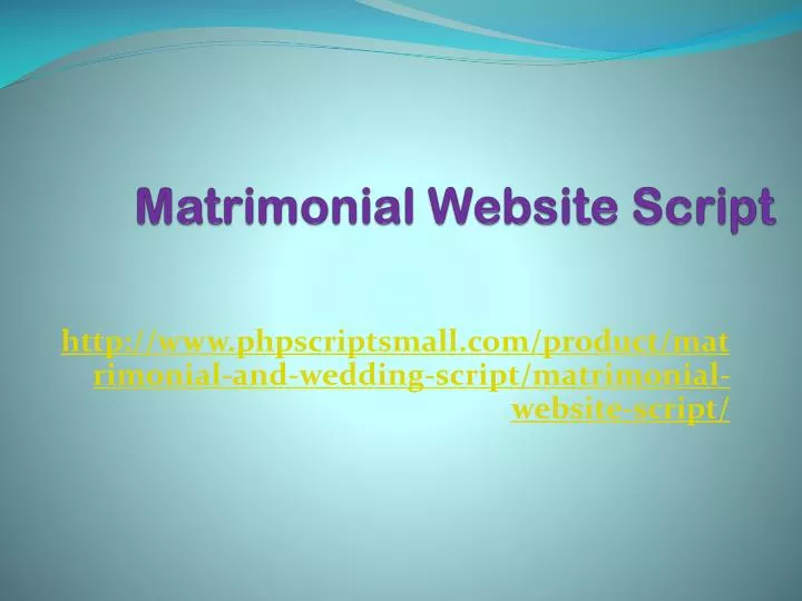 matrimonial website script