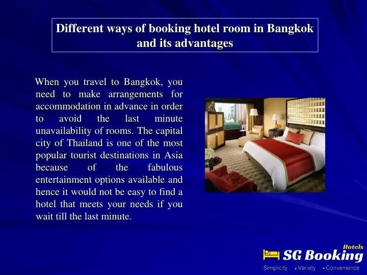 different ways of booking hotel room in bangkok and its advantages
