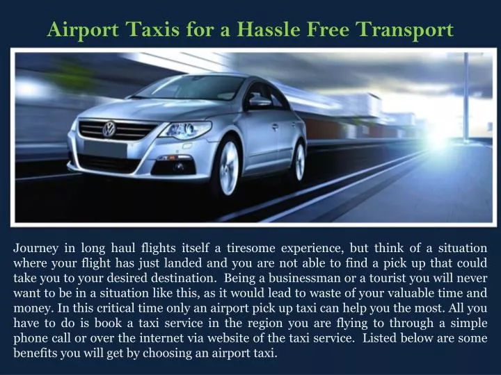airport taxis for a hassle free transport