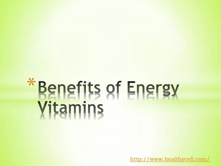 benefits of energy vitamins