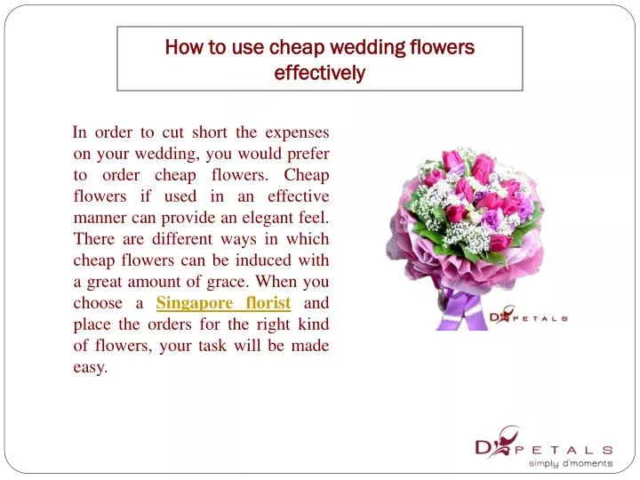 how to use cheap wedding flowers effectively
