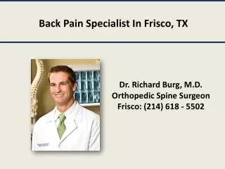 Back Pain Specialist In Frisco, TX