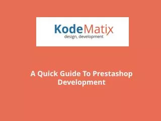 A quick guide to prestashop development