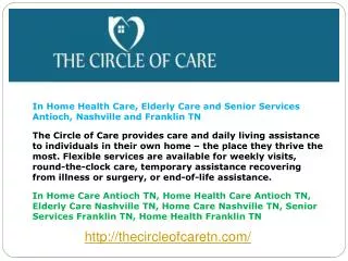 In Home Health Care, Elderly Care and Senior Services Antioc
