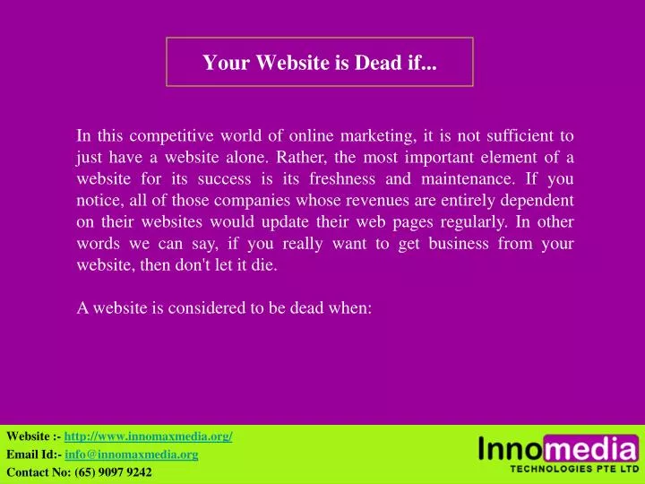your website is dead if