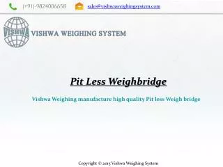 Pitless weighbridge manufacturer and exporter