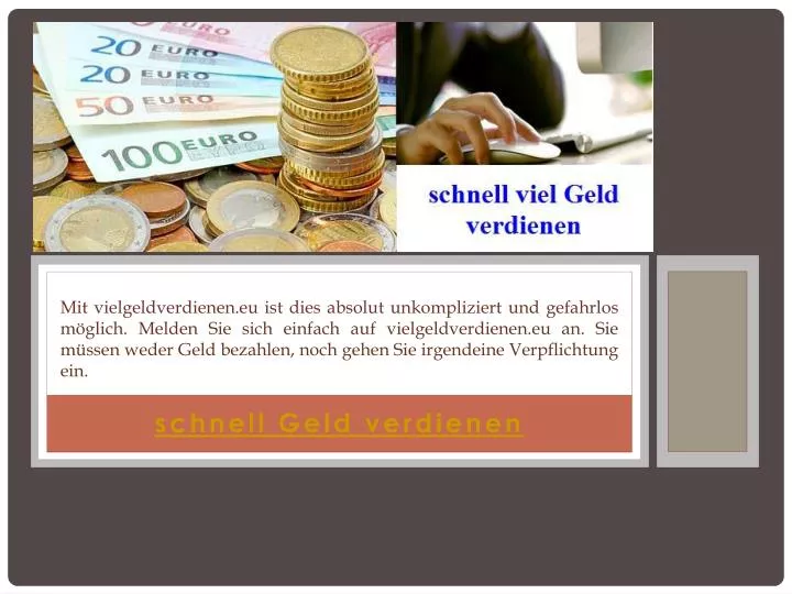 schnell geld verdienen