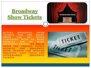 Broadway Theater Tickets