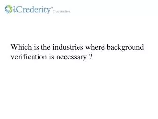 Background Verification For Industries