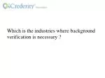 Background Verification For Industries - slide 1