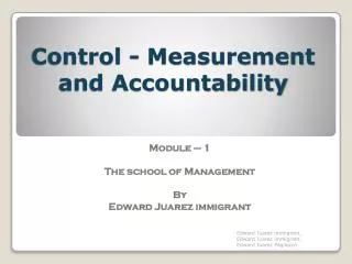 Edward Juarez immigrant - Control - Management