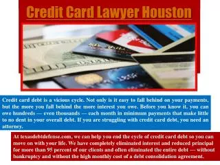 Houston Credit Card Debt Lawyer