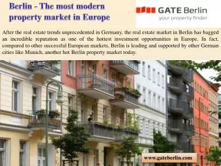 Berlin - The most modern property market in Europe