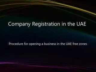 Registering a Company in UAE Free Zone