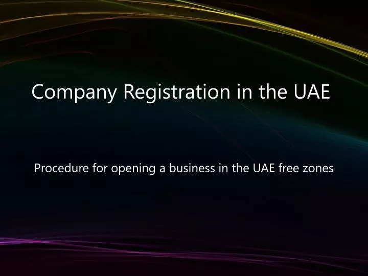 company registration in the uae
