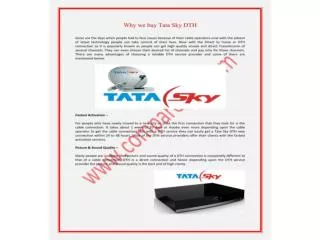 Why We Buy Tata Sky Dth, Dish TV Dth, Videocon D2h HD