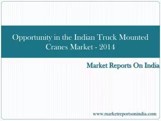 Opportunity in the Indian Truck Mounted Cranes Market - 2014