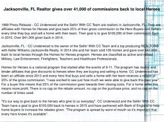 Jacksonville, FL Realtor gives over 41,000 of commissions